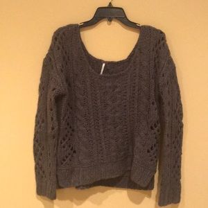 Grey open knit free people sweater